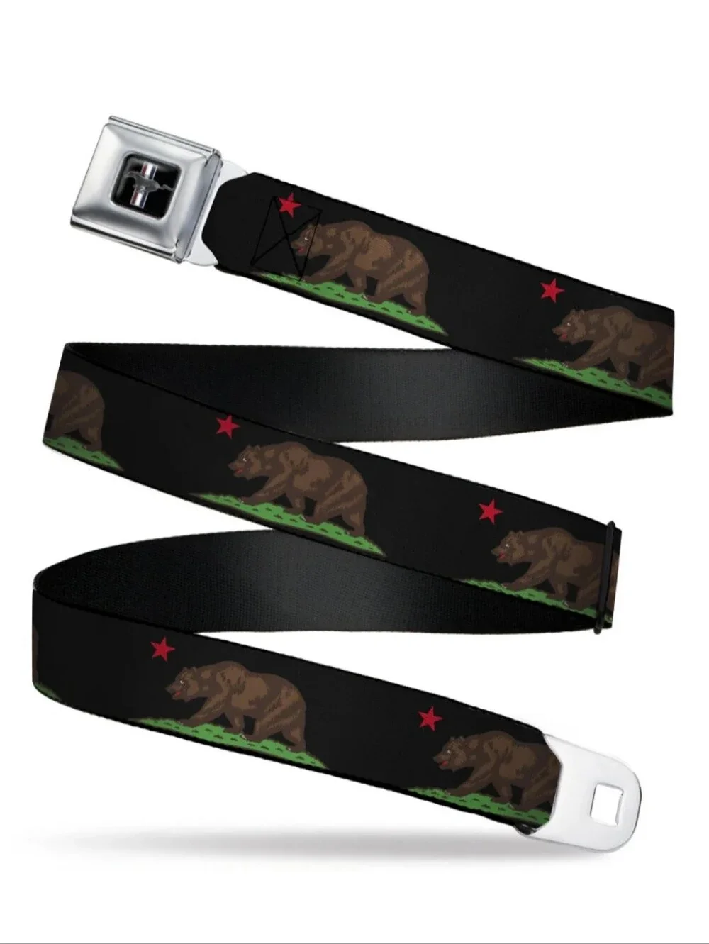 Buckle Down Ford Mustang Seatbelt Belt California Bear Adjustable 28